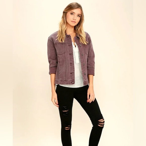 RVCA Road Worthy Washed Plum Purple Denim Jacket - Picture 3 of 7